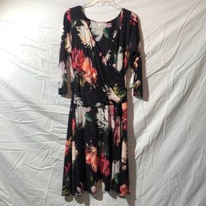 Weston Black Floral Dress. Size M.